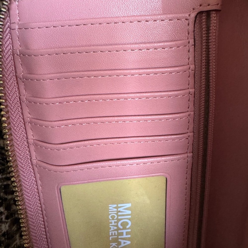 Michael Kors Pink Zip-Around Leather Wallet - Picture 12 of 12